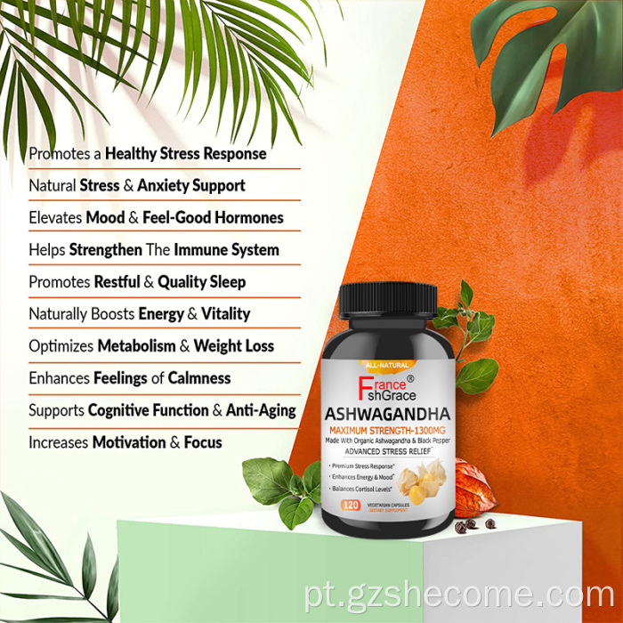 Ashwagandha beneficiam o desempenho atlético Ashwagandha Capsule